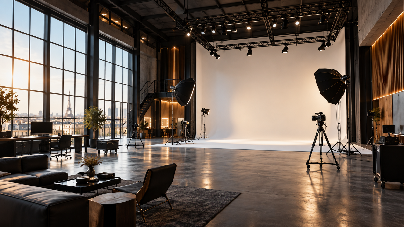 Grand studio de photographie contemporain et haut de gamme